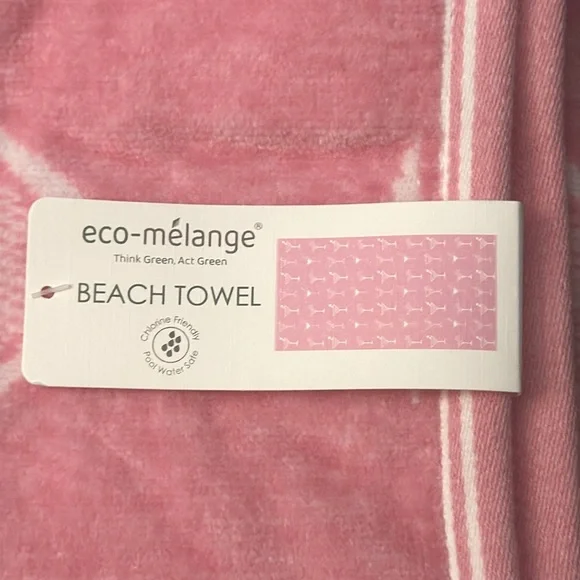 ECO-MELANGE BEACH TOWEL - Pink Martini Glass Patterned - Reversible - Picture 5 of 12